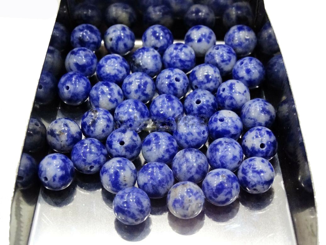 Blue Spot gemstone bead 20/pkg - Providence silver gold jewelry usa