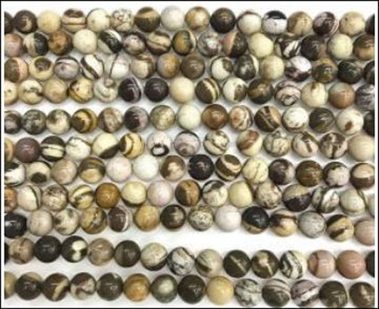 Brown Zebra gemstone bead 20/pkg - Providence silver gold jewelry usa