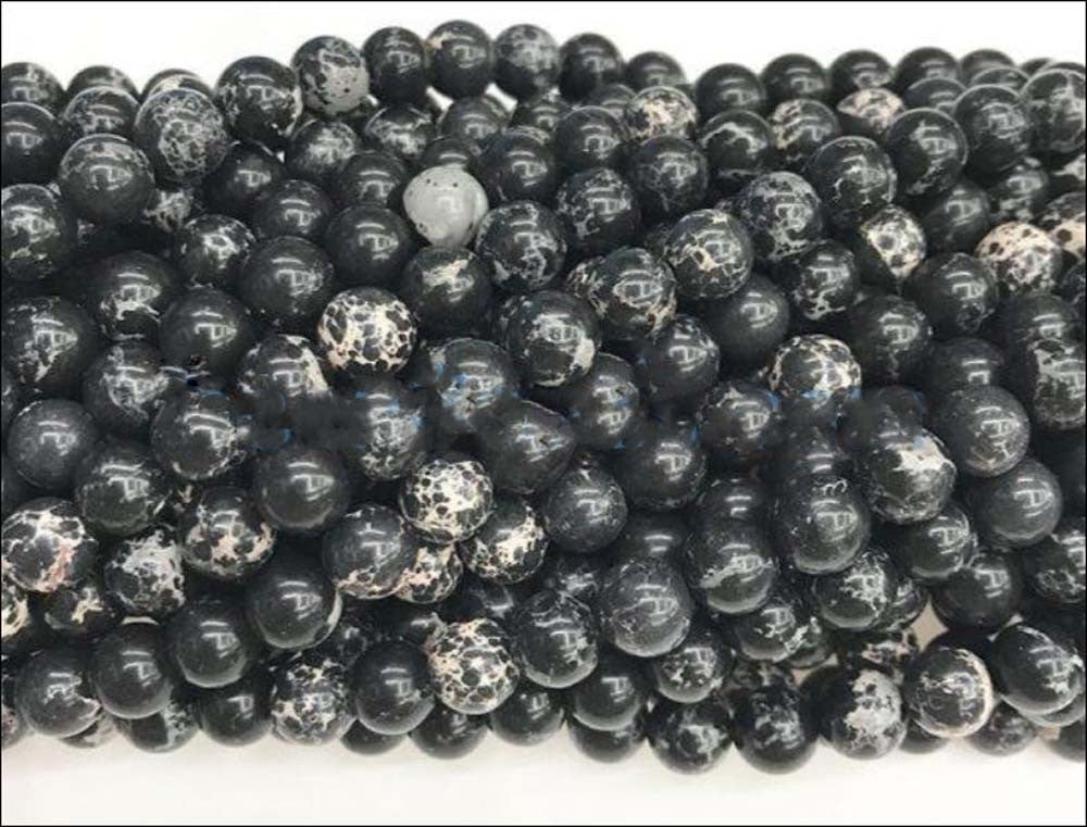 Black Sea Sediment bead 20/pkg - Providence silver gold jewelry usa