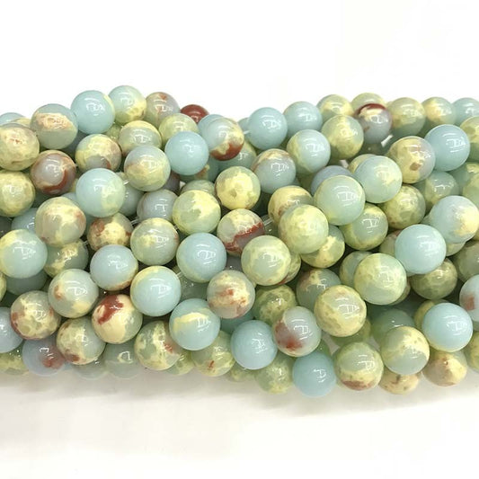 Blue-Green Sea Sediment bead 20/pkg - Providence silver gold jewelry usa