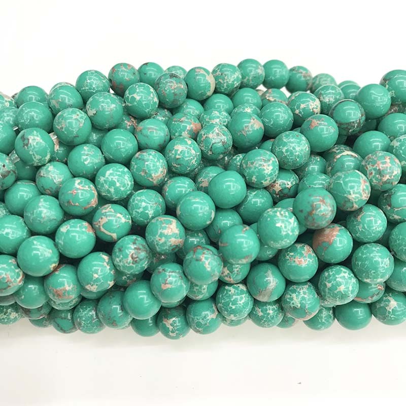 Sea Sediment Jasper Beads, Blue, 20 Pkg - Providence silver gold jewelry usa