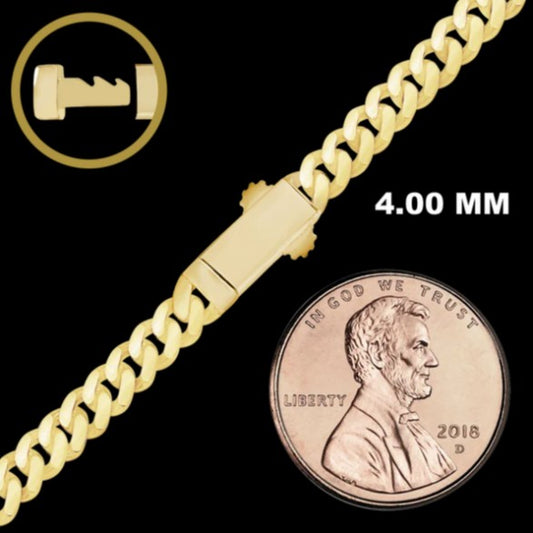 American Made best pricing Cuban Chain Bracelet 4 mm HandCrafted semi hollow chain
