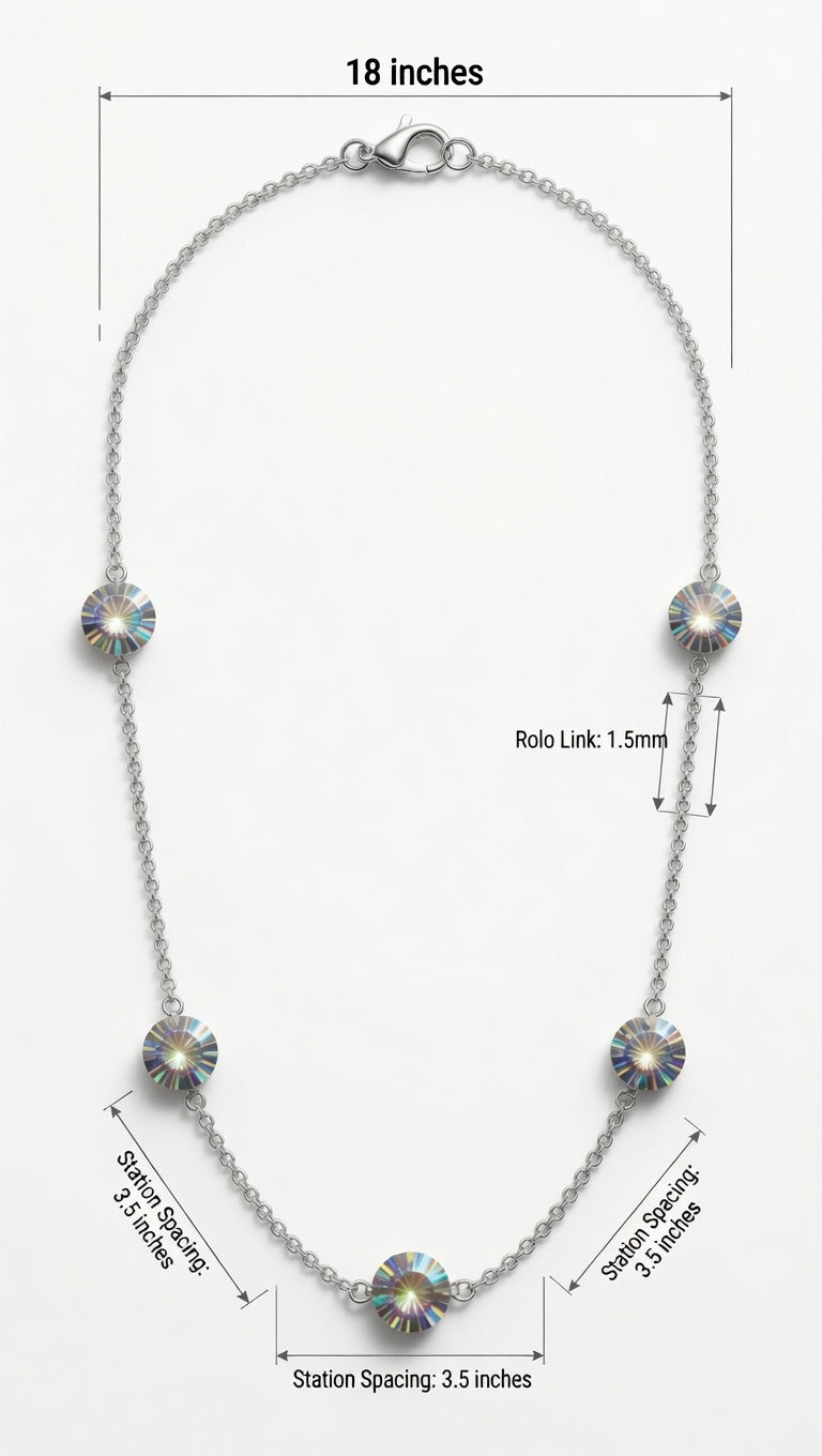 Handcrafted sterling silver necklace made with Swarovski crystal stones