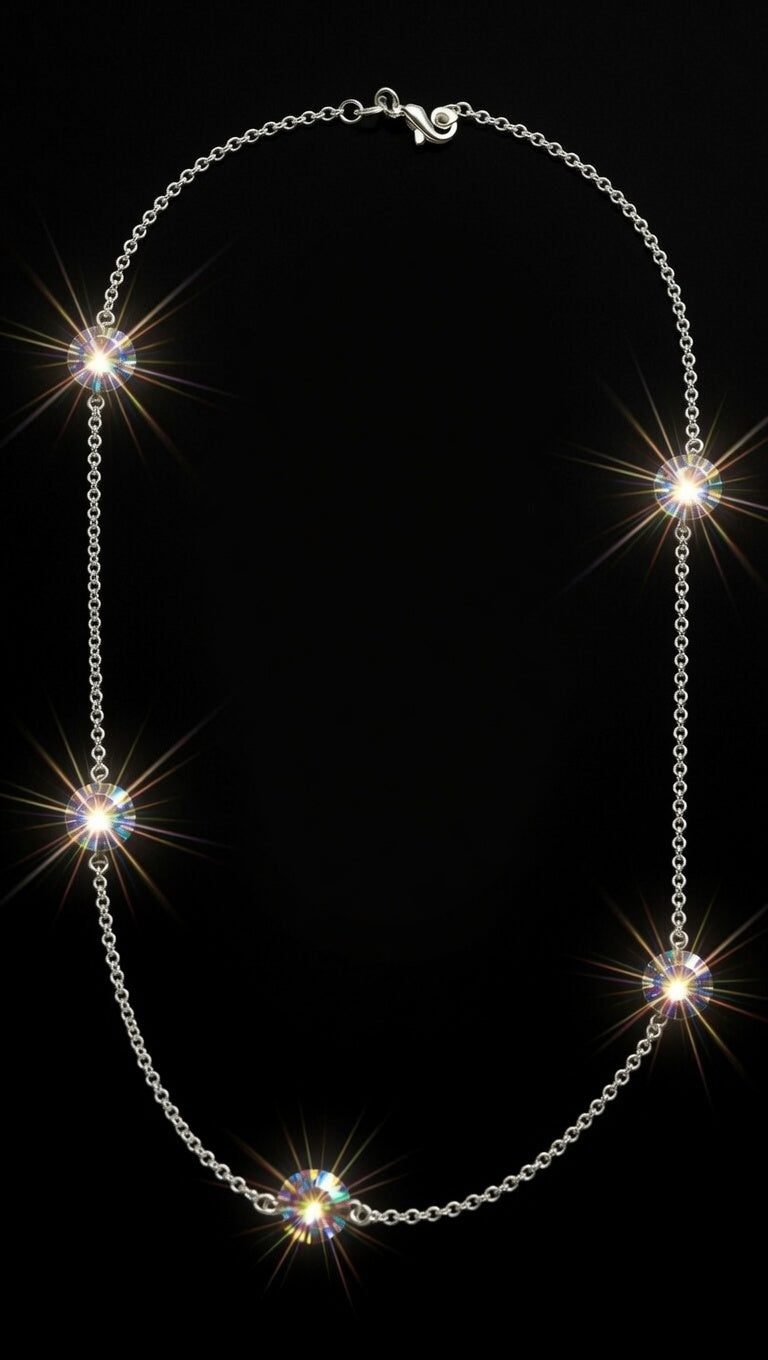 Handcrafted sterling silver necklace made with Swarovski crystal stones