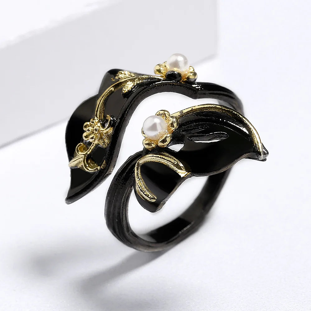 Nightfall Jewelry Collection - Leaf Flower Shape Women's Ring