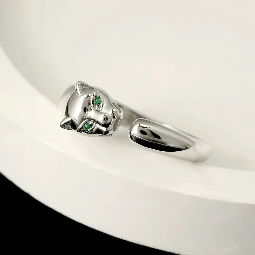 Sterling Silver high fashion Leapoard ring