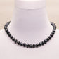10mm Natural Black Freshwater Pearl necklace Creative Simple 17.7inch long freshwater pearl necklace for everyday wear and special occasions, including gift boxes【XL-2502Black-02S】