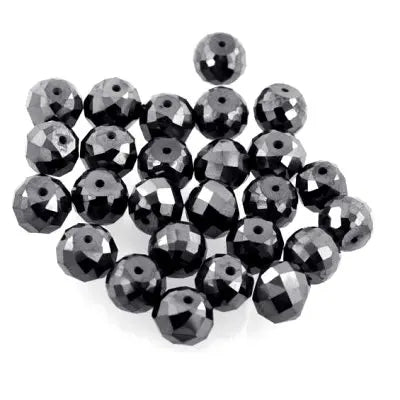 Black Diamond Faceted Rondelle Beads, 2.5 mm To 3 mm, Black Diamond Jewelry Making Beads