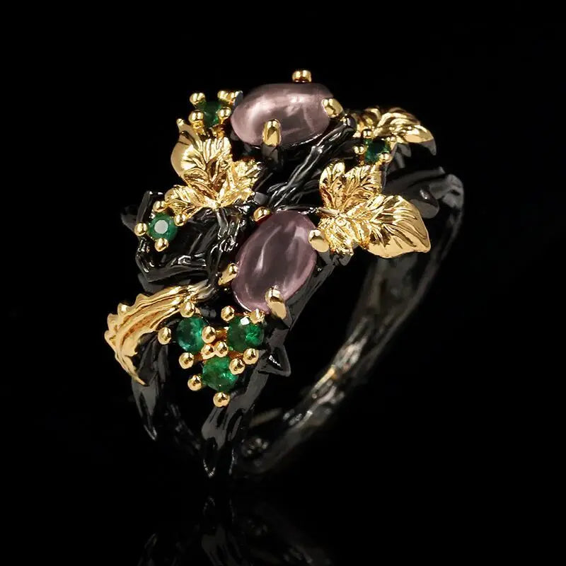 Nightfall Jewell Collection - Leaf Flower Shape Women's Ring