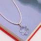 The French elegant 16.93inch long AAA Freshwater Pearl necklace comes with authentic Austrian AAA crystal pendant in the shape of a snowflake, with a gift box, exquisite gift options for everyday, wedding and festive wear