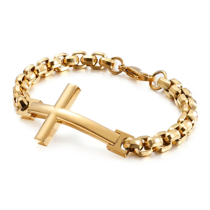 Mens Quality made Masculinity Cross Bracelet