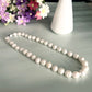 Elegant freshwater pearl necklace S925 silver, Baroque round pearls, vintage luxury, fashion accessories, June Birthstone, the perfect gift for everyday parties, Valentine's Day 【NK-XL2501-White-04】