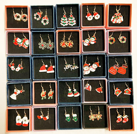 Christmas assorted gift boxed enameled earrings