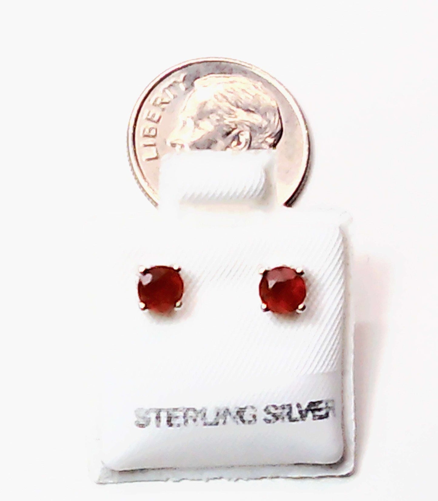 Genuine stone birthstone earrings in .925 sterling silver - Providence silver gold jewelry usa