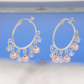 Elegant looped fringe freshwater Pearl earrings Natural White pendant Pearl design Bohemian chic earrings for everyday wear/parties, unique Valentine's Day gifts[EH-2501Pink-01]