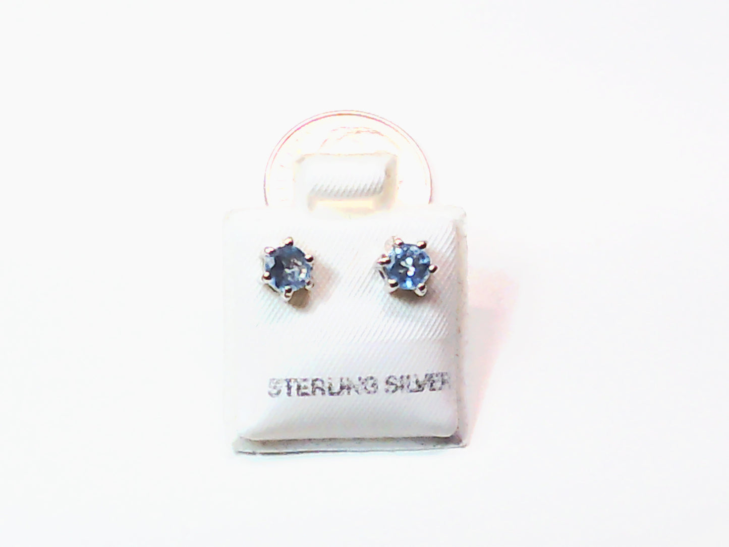 Genuine stone birthstone earrings in .925 sterling silver - Providence silver gold jewelry usa