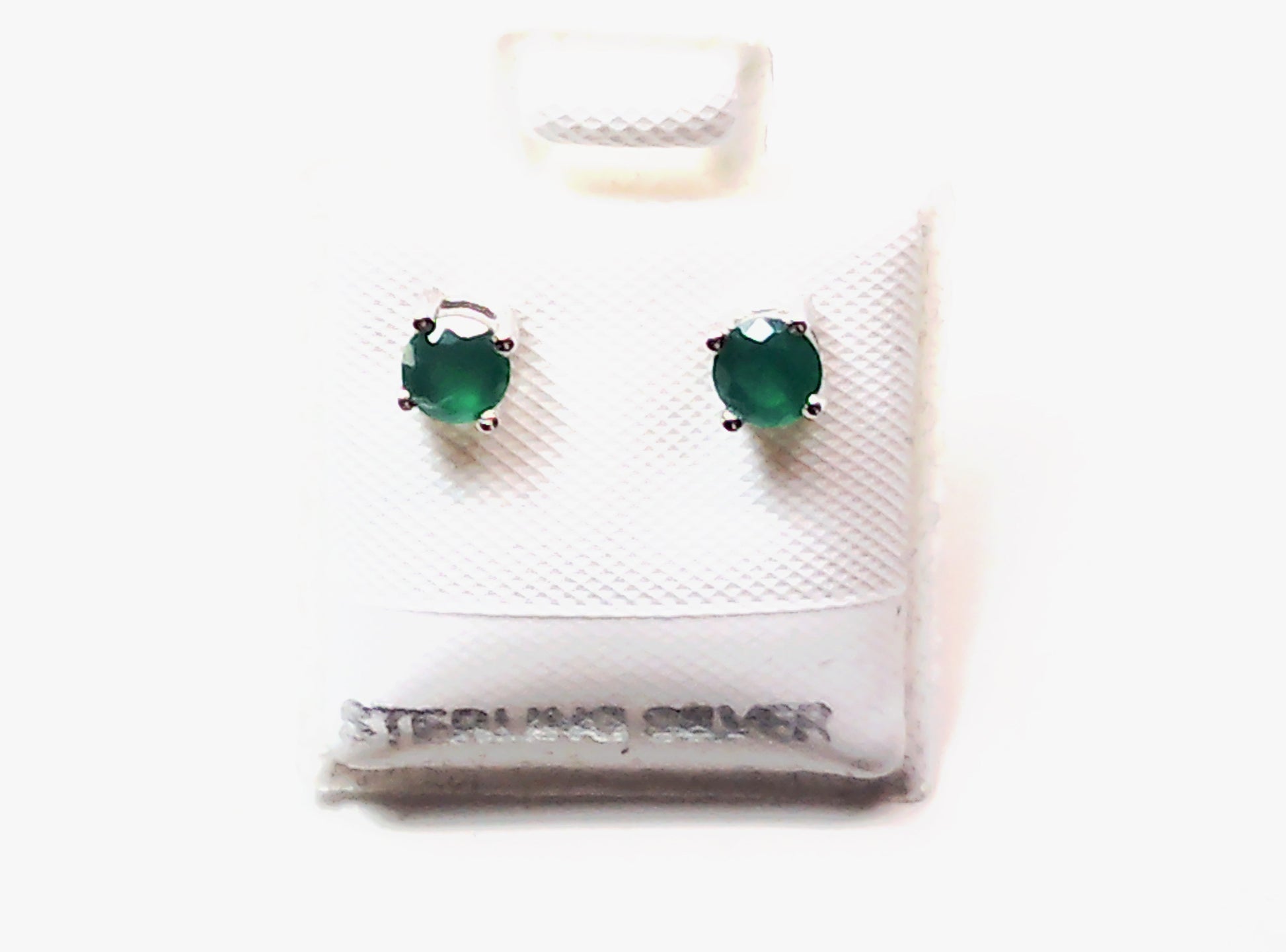 Genuine stone birthstone earrings in .925 sterling silver - Providence silver gold jewelry usa