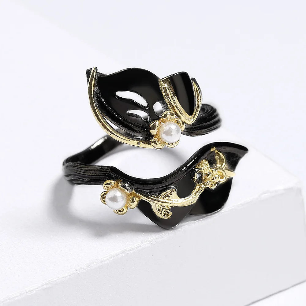 Nightfall Jewelry Collection - Leaf Flower Shape Women's Ring
