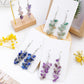 Handcrafted genuine stone dangle light weight grape style dangle earrings