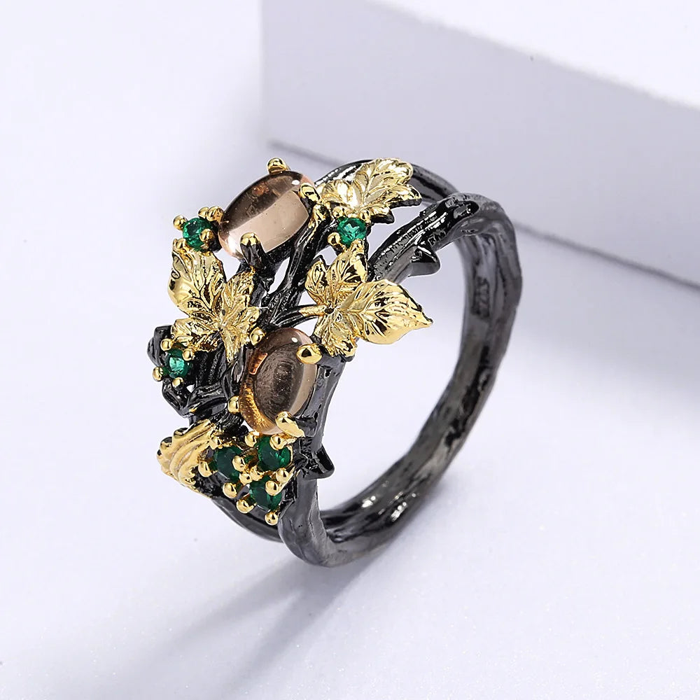 Nightfall Jewell Collection - Leaf Flower Shape Women's Ring