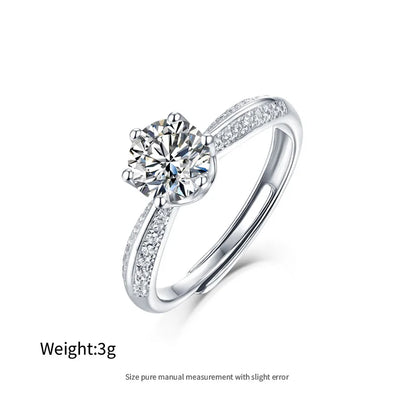 1ct Moissanite Ring Heart Star Fine Moissanite Rings S925 Sterling Silver Engagement Diamond Women Rings