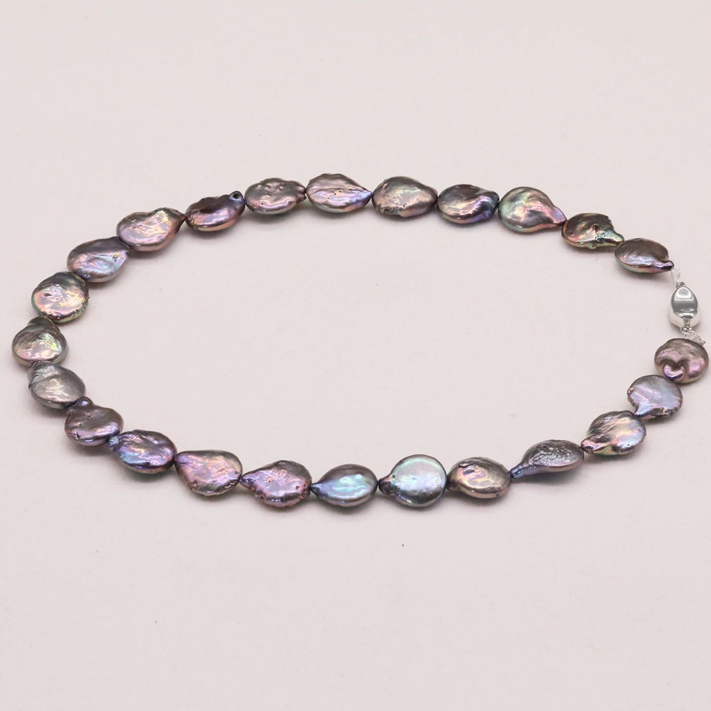 17.1 inch Freshwater Pearl Necklace, Elegant Handmade Baroque 925 Sterling Silver Plated Luxury Strand for Daily Wear, Weddings, Parties, Gifts - All Seasons Chic Jewelry with Gift Box[NK-XL2501-Purple-01]
