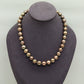 Elegant 10-11mm brown Freshwater Pearl Necklace Handmade 17.7inch long Freshwater Pearl necklace with flower buckle Elegant Christmas, Valentine's Day gift, suitable for everyday, party wear for men and women [XL-2412golden-02]