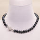 10mm Natural Black Freshwater Pearl necklace Creative Simple 17.7inch long freshwater pearl necklace for everyday wear and special occasions, including gift boxes【XL-2502Black-02S】