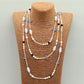 100% handmade black and white stone with natural freshwater Pearl long necklace Boho style Handmade long necklace with small fish pendant Fashion sweater chain  Suitable for  Valentine's Day【NK-XL2501Black-02】