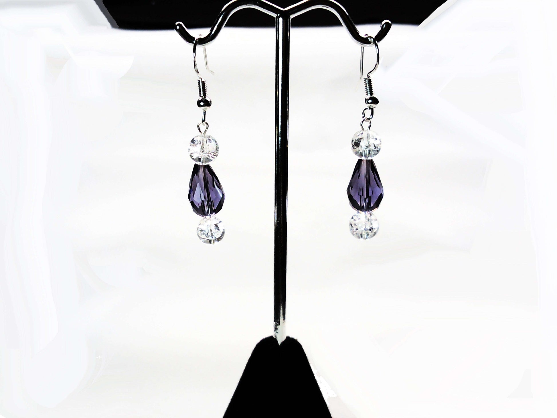 Sterling silver crystal dangle earrings - Providence silver gold jewelry usa