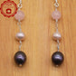 1 pair of stylish 925 silver and Fresh Water Pearl earrings fresh water pearl pendant earrings, ideal for  Valentine's Day holiday gifts, perfect for everyday, wedding, anniversary earrings[EH-2412Purple-01]