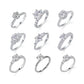 1ct Moissanite Ring Heart Star Fine Moissanite Rings S925 Sterling Silver Engagement Diamond Women Rings