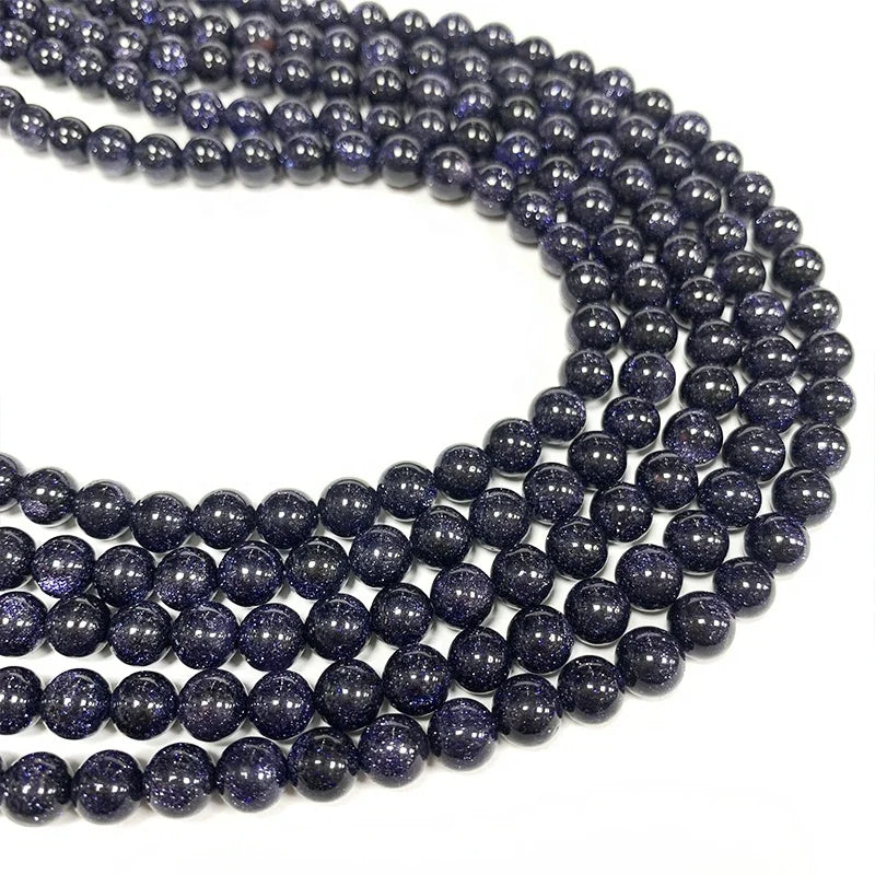 Wholesale Best Quality Blue Sandstone Round Stone Loose Beads for DIY Jewelry Making 6mm 8mm 10mm