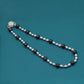 100% handmade 17.7inch long Freshwater Pearl Necklace Fashion design Men's and women's Freshwater Pearl necklace suitable for everyday, wedding, birthday party and anniversary【NK-XL2501Black-01】