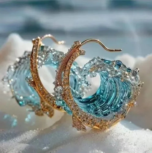 Exciting Wave pendant-ring-earring fashion jewelry set