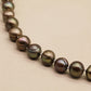 Elegant 10-11mm brown Freshwater Pearl Necklace Handmade 17.7inch long Freshwater Pearl necklace with flower buckle Elegant Christmas, Valentine's Day gift, suitable for everyday, party wear for men and women [XL-2412golden-02]