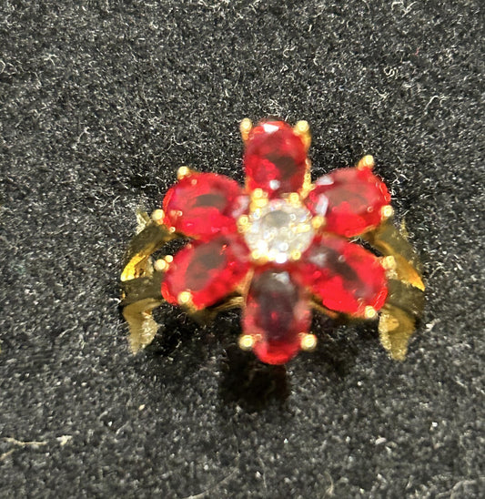 Wholesale Women's Fashion Rings - Red Flower