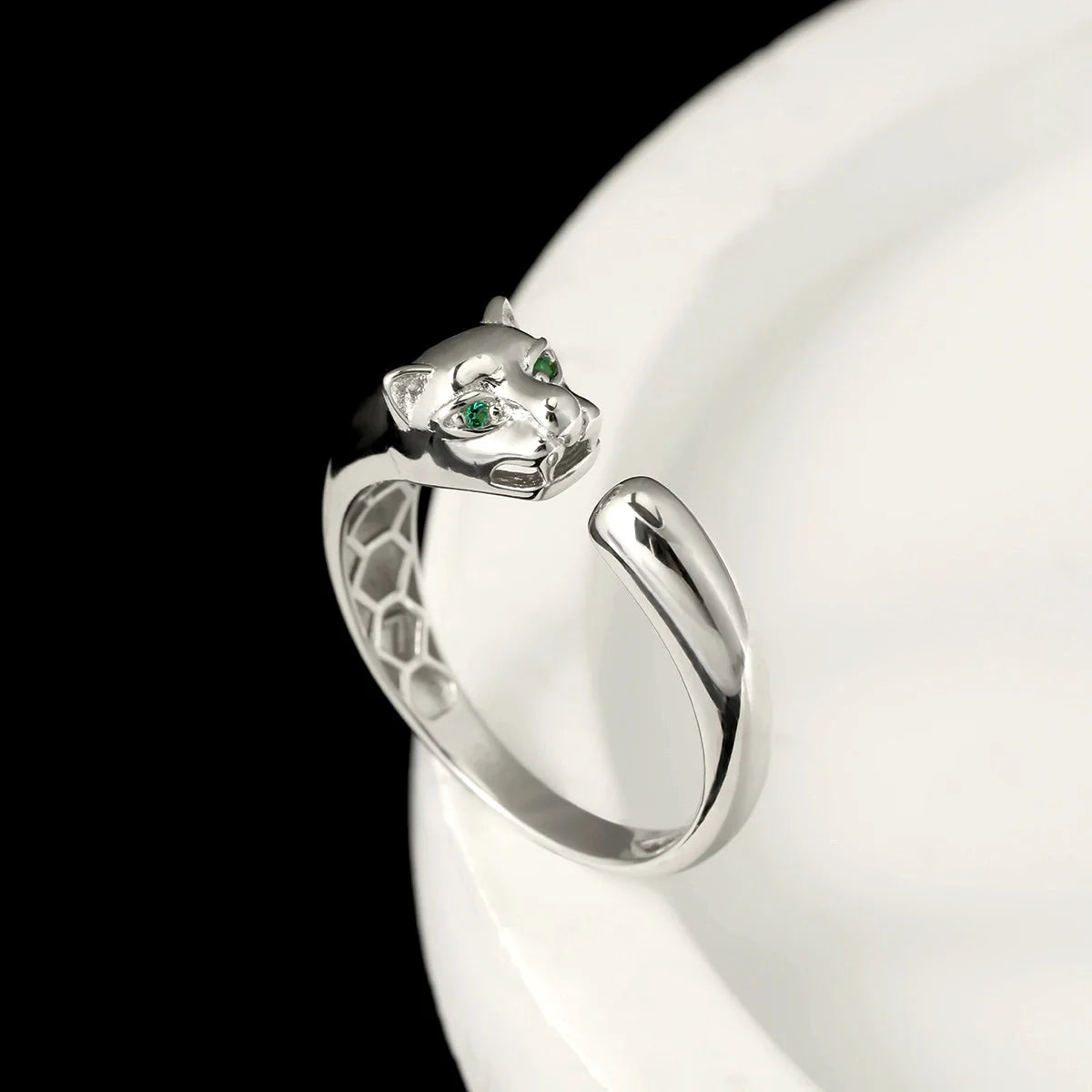 Sterling Silver high fashion Leapoard ring