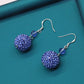 Elegant 925 Sterling Silvery Ball Dangle Earrings with Sparkling Rhinestones - Perfect for Weddings, Parties & Everyday Glam[NK-EH2501Blue-01]