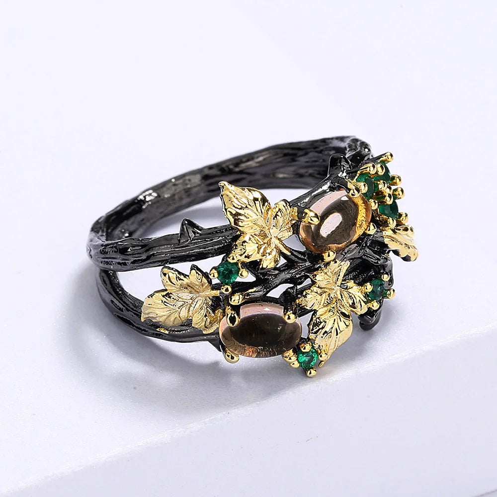 Nightfall Jewell Collection - Leaf Flower Shape Women's Ring