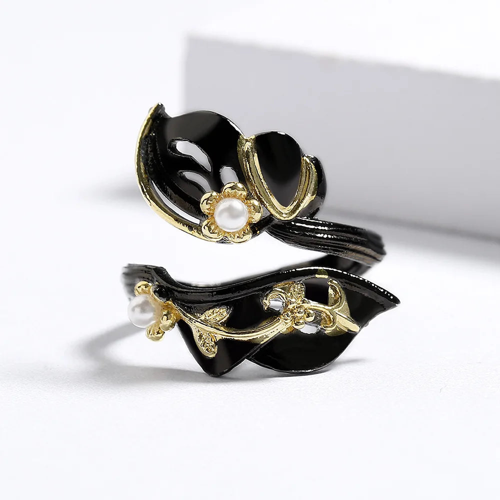 Nightfall Jewelry Collection - Leaf Flower Shape Women's Ring