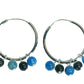 925 30mm STERLING SILVER ENDLESS HOOP WITH GENUINIE STONE BEADS