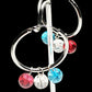 925 30mm STERLING SILVER ENDLESS HOOP WITH GENUINIE STONE BEADS
