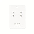 Sterling Silver 2-Pair Stud Set — 3mm Ball + AAAA Cubic Zirconia | S925