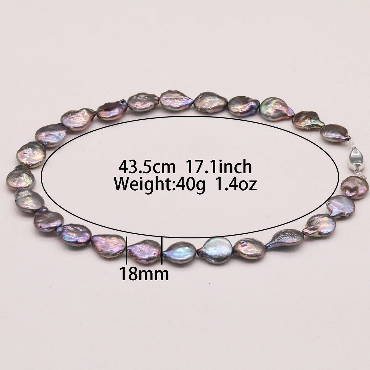 17.1 inch Freshwater Pearl Necklace, Elegant Handmade Baroque 925 Sterling Silver Plated Luxury Strand for Daily Wear, Weddings, Parties, Gifts - All Seasons Chic Jewelry with Gift Box