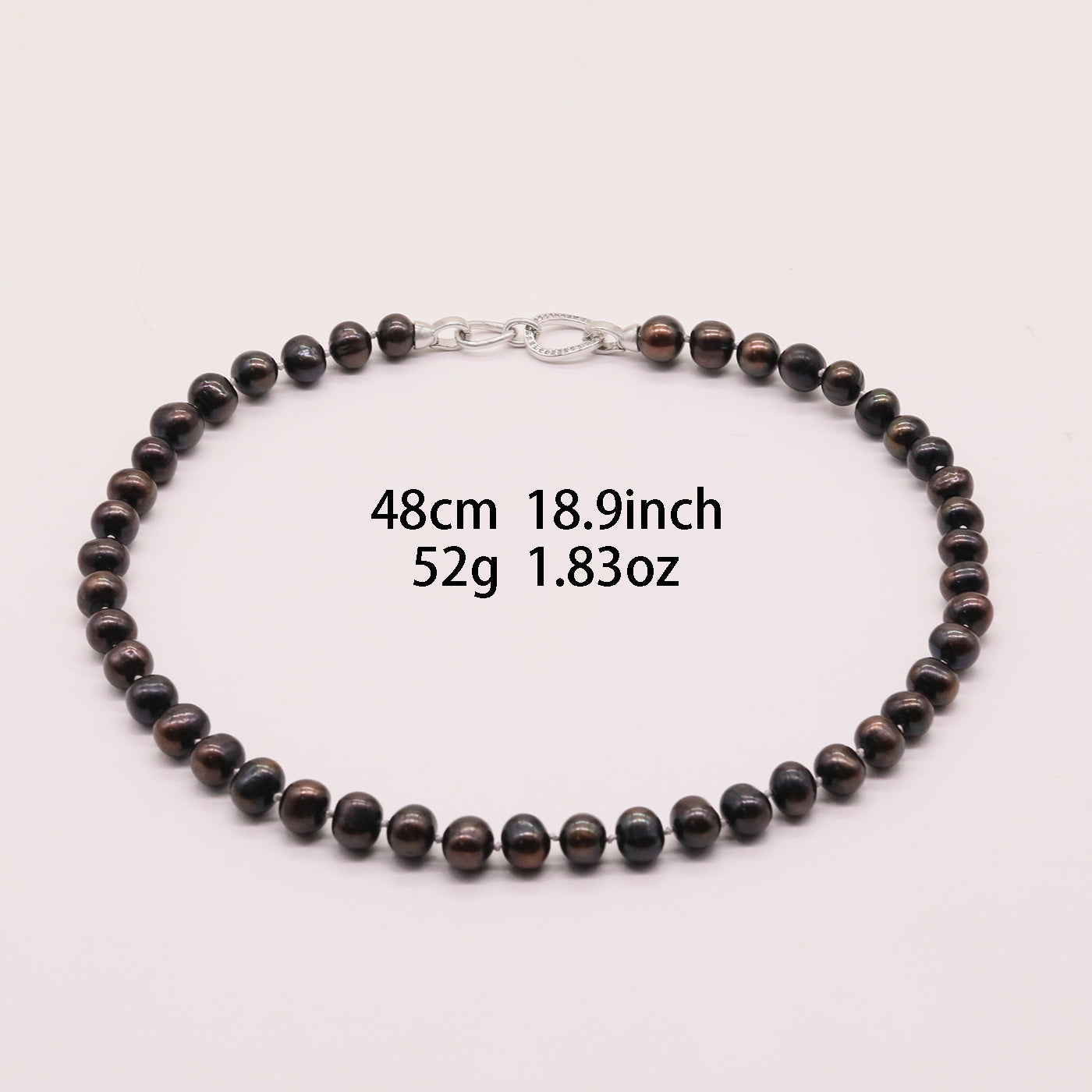 Exquisite 100% handmade Fresh Water Pearl Necklace 8-9mm black brown fresh water pearl with delicate buttons, unique Valentine's Day gift, with gift box, suitable for everyday, party fresh water pearl necklace for men and women[XL-2501Golden-03]