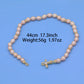 Gorgeous real pink Freshwater Pearl Necklace with bead and four-leaf clover clapper Luxurious 17.3inch long men's and women's freshwater pearl necklace with gift box, perfect for everyday, wedding, unique Christmas, Valentine's Day【XL-2412pink-01】