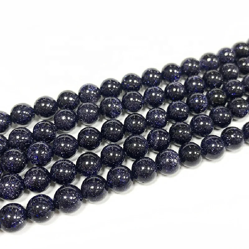 Wholesale Best Quality Blue Sandstone Round Stone Loose Beads for DIY Jewelry Making 6mm 8mm 10mm