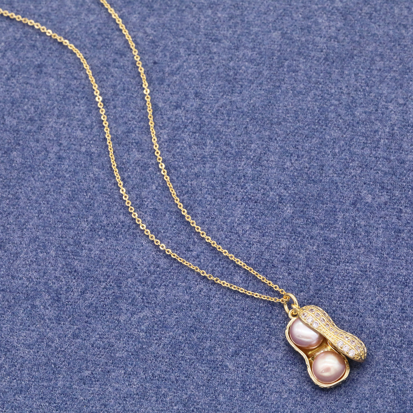 A luxury peanut Freshwater Pearl pendant necklace unique design good things happen pendant necklace, with exquisite gift box, suitable for everyday, weddings, festivals and parties to wear everything freshwater pearl pendant necklace[XL-2502Golden-04]