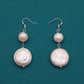 Baroque Fresh Water Pearl Earrings 18mm Fresh Water Pearl sparkling French earrings for everyday wear, festive occasions, anniversaries, birthdays, Christmas gifts, Valentine's Day gifts, random gift box style【EH-2501White-01】